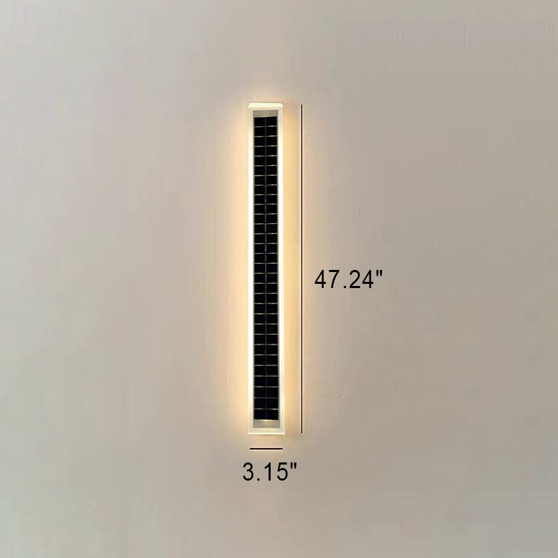 Minimalist Utendørs Solrektangulær Strip Vanntett Patio LED Vegglampe | Luvikno