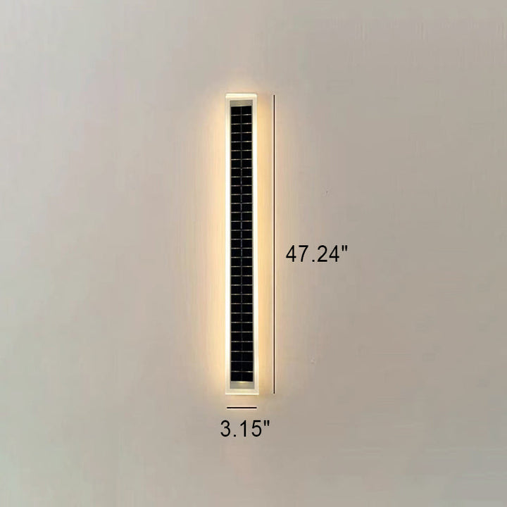 Minimalist Utendørs Solrektangulær Strip Vanntett Patio LED Vegglampe | Luvikno