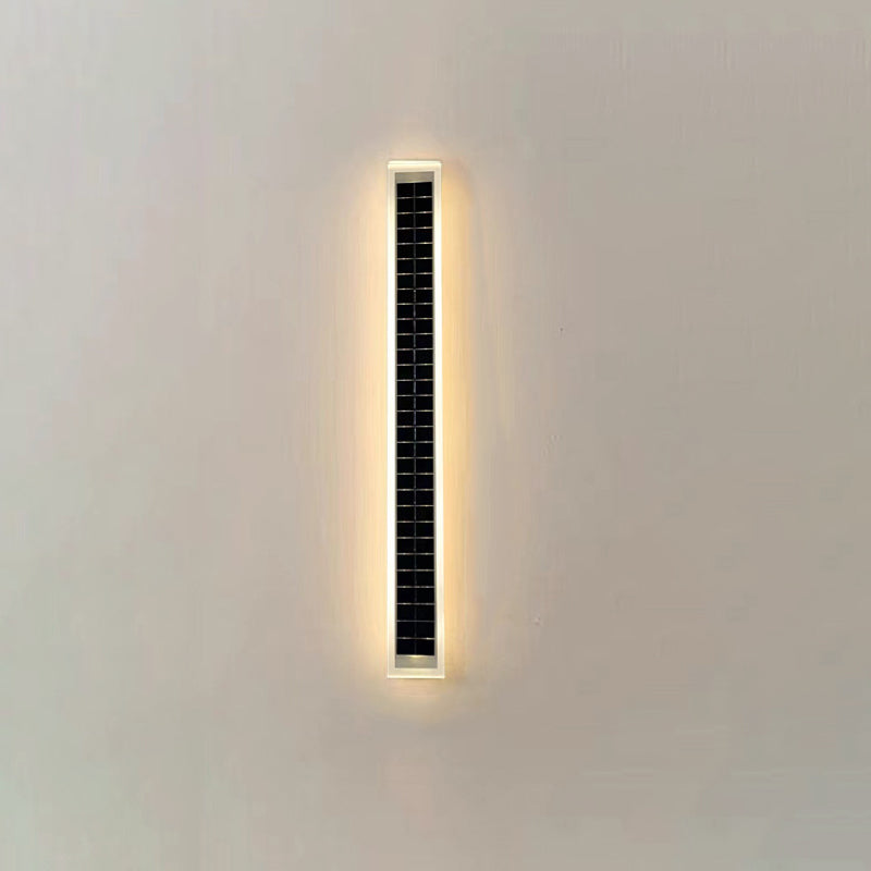 Minimalist Utendørs Solrektangulær Strip Vanntett Patio LED Vegglampe | Luvikno