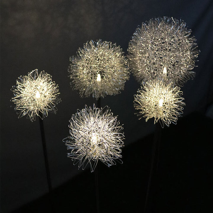 Solar Dandelion Aluminiumtråd Globe Lys LED Utendørs Vanntett Luminøs Hageinnsetting Bakkelys Landskapslys | Luvikno