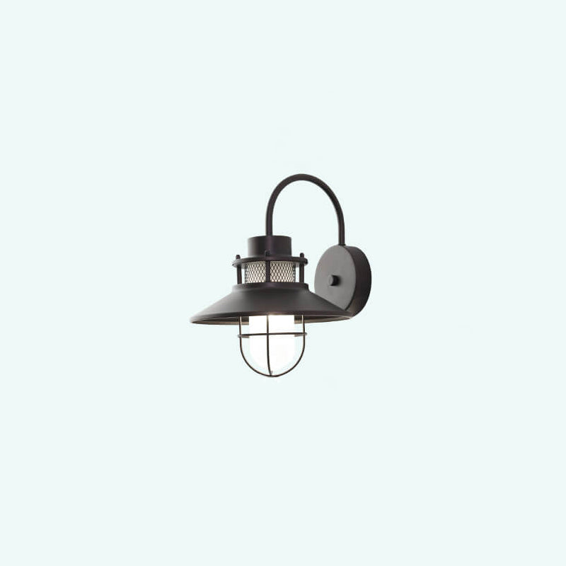 Utendørs Vanntett Jernkropp 1-Lys Utendørs Vegglampe | Luvikno