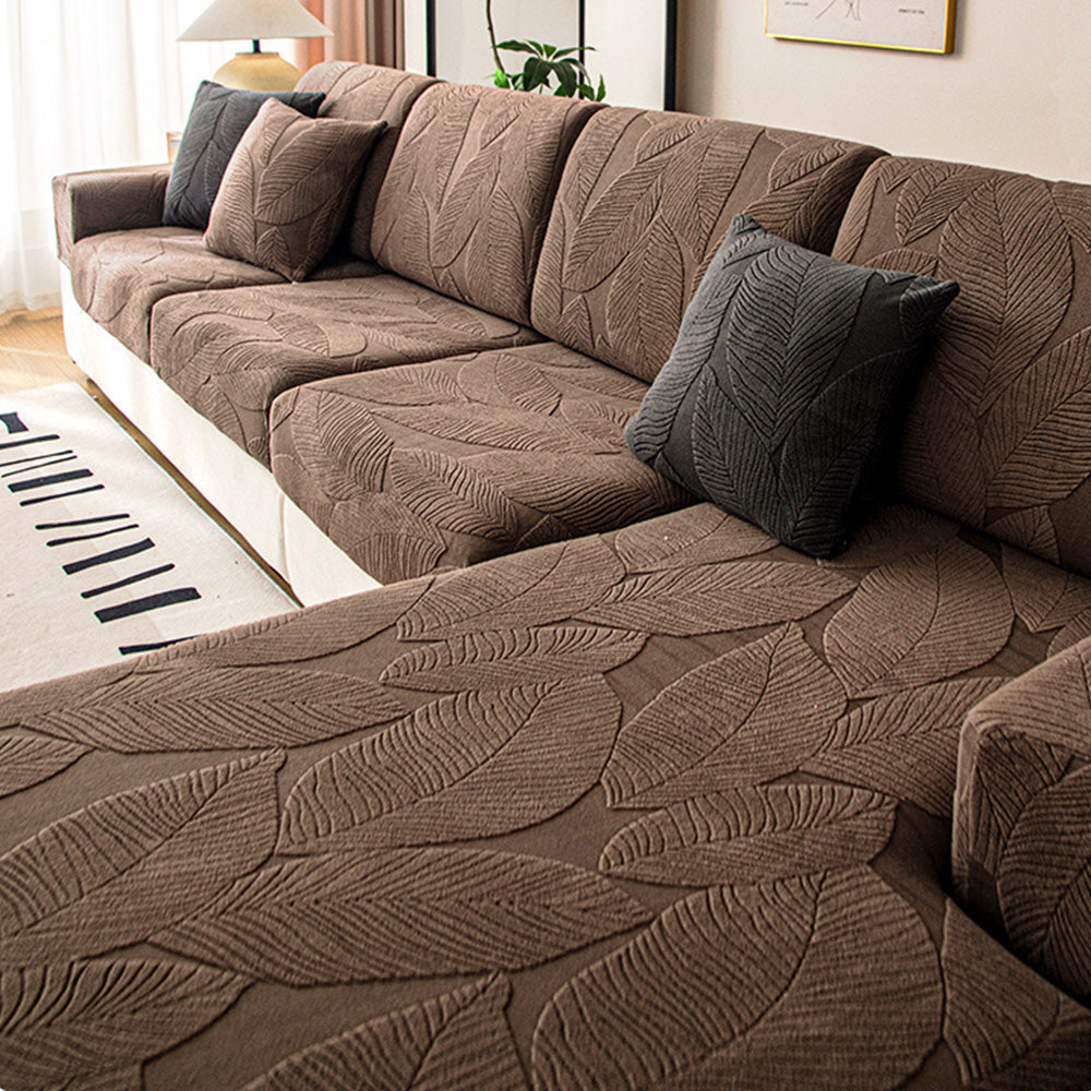 Moderne Leaf Jacquard Vanntett Anti-Ripe Sofa Dekken | Luvikno