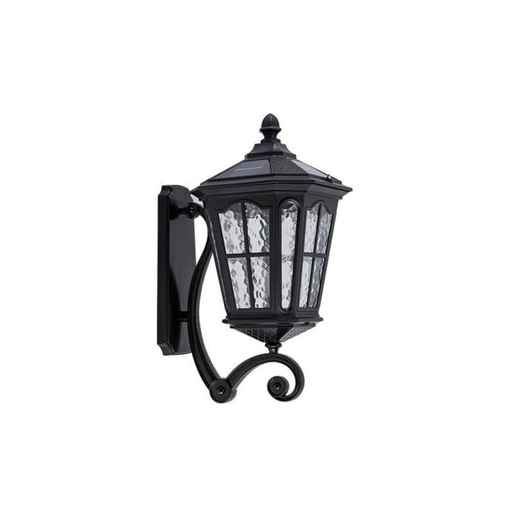 Europeisk sol utendørs lanterne aluminium glass vanntett 1-lykt vegg lampe | Luvikno