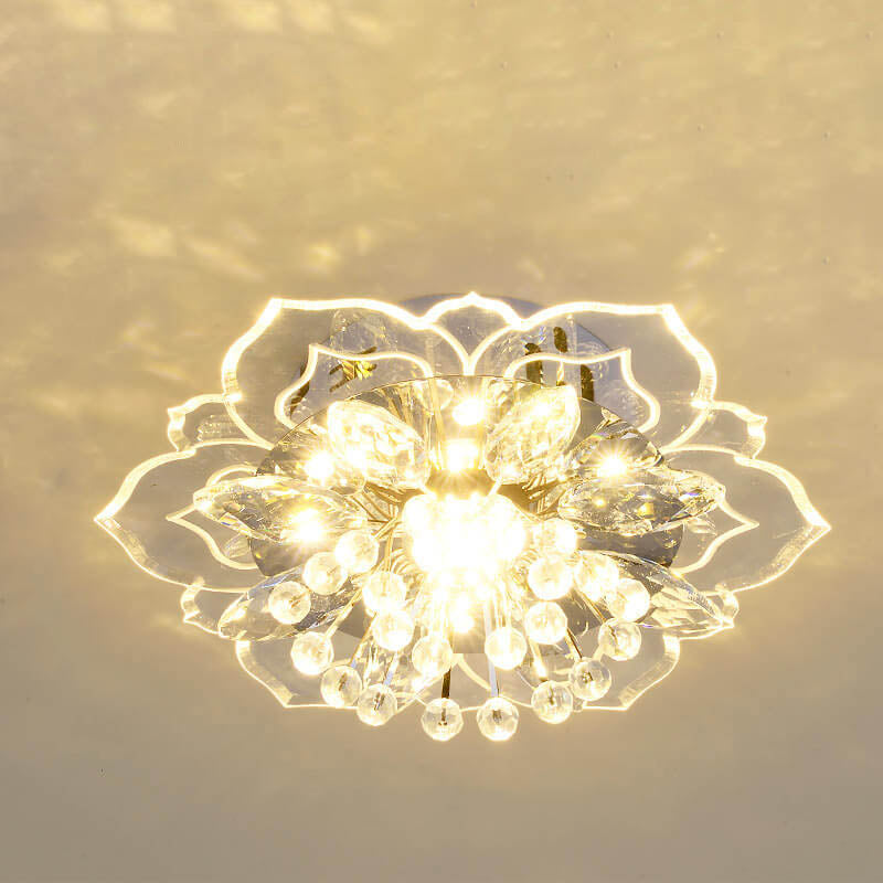 Luvikno | GlowPetal LED Krystall Taklampe | Blomsterformet | Moderne Design | Energisparende | Dekorativ Belysning