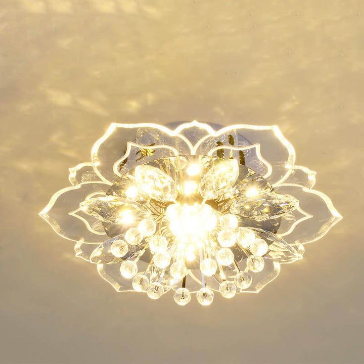 Luvikno | GlowPetal LED Krystall Taklampe | Blomsterformet | Moderne Design | Energisparende | Dekorativ Belysning
