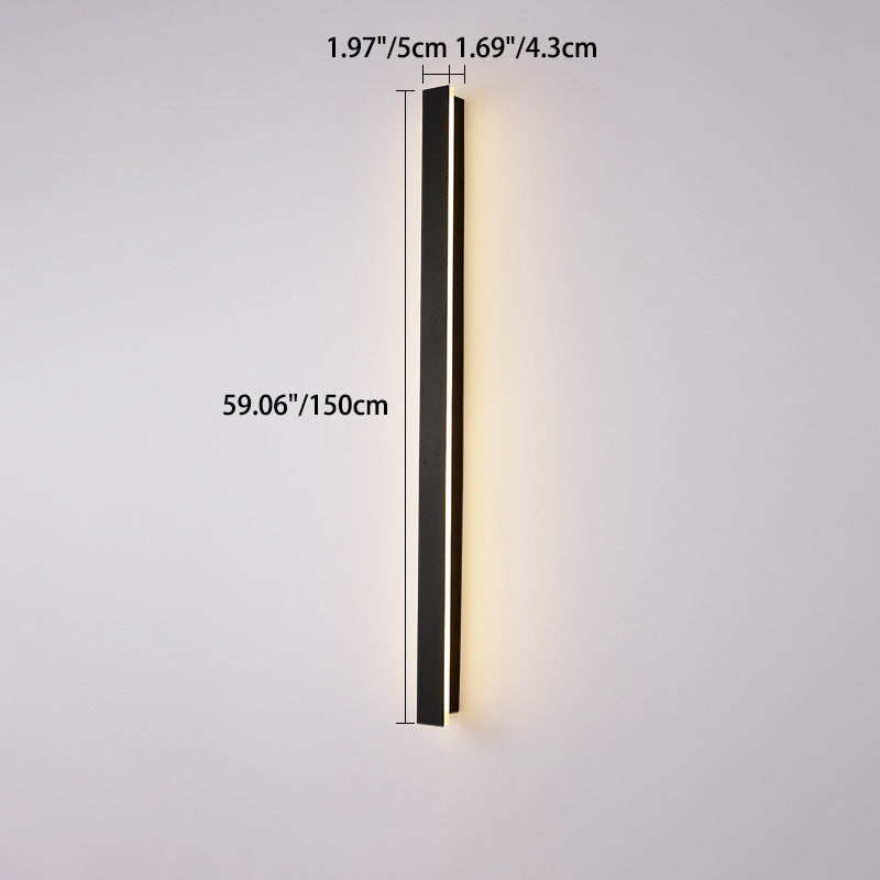 Moderne minimalistisk lang rektangulær aluminium akryl LED vegglampe for hage | Luvikno