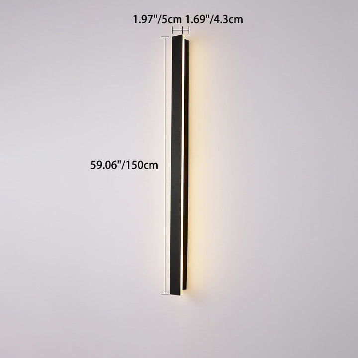 Moderne minimalistisk lang rektangulær aluminium akryl LED vegglampe for hage | Luvikno
