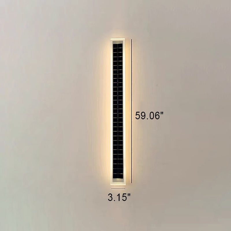 Minimalist Utendørs Solrektangulær Strip Vanntett Patio LED Vegglampe | Luvikno