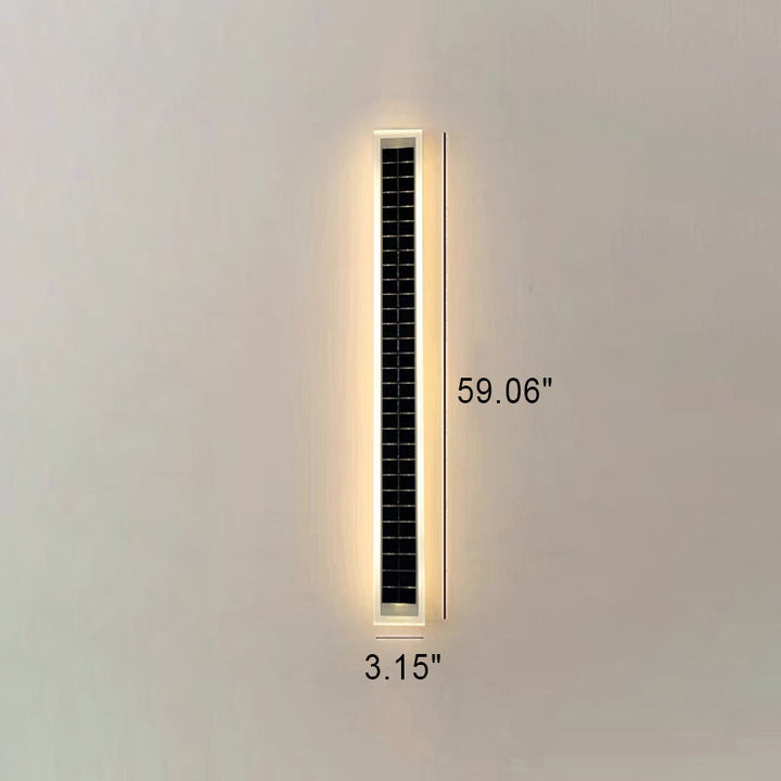 Minimalist Utendørs Solrektangulær Strip Vanntett Patio LED Vegglampe | Luvikno