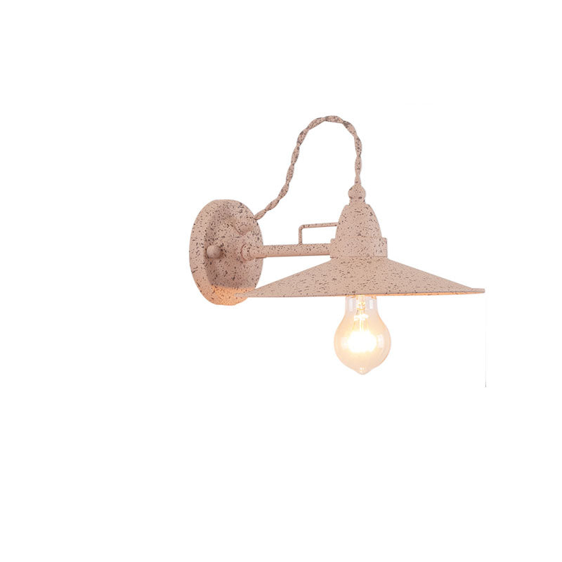 Moderne industriell vanntett metallplate bolle 1-lys vegglampe for utendørs patio | Luvikno
