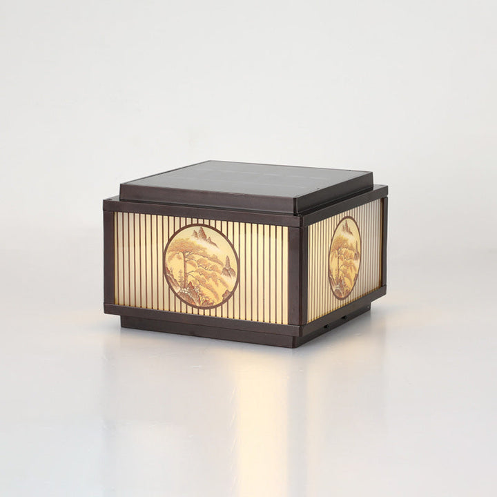 Moderne minimalistiske solvanntette firkantede aluminiums glass LED post hodelys for hage | Luvikno