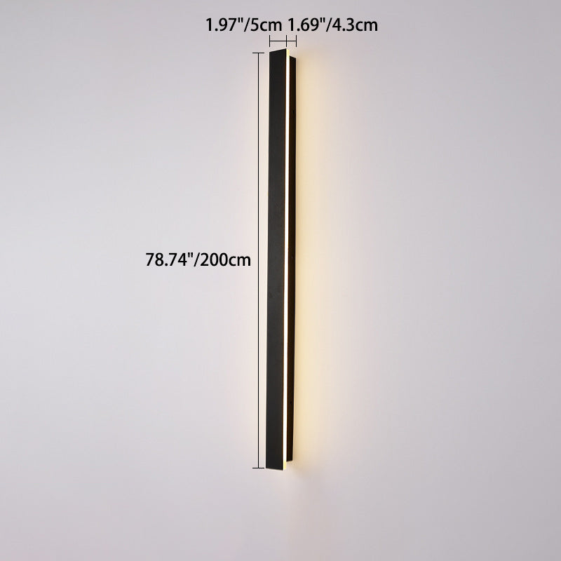 Moderne minimalistisk lang rektangulær aluminium akryl LED vegglampe for hage | Luvikno
