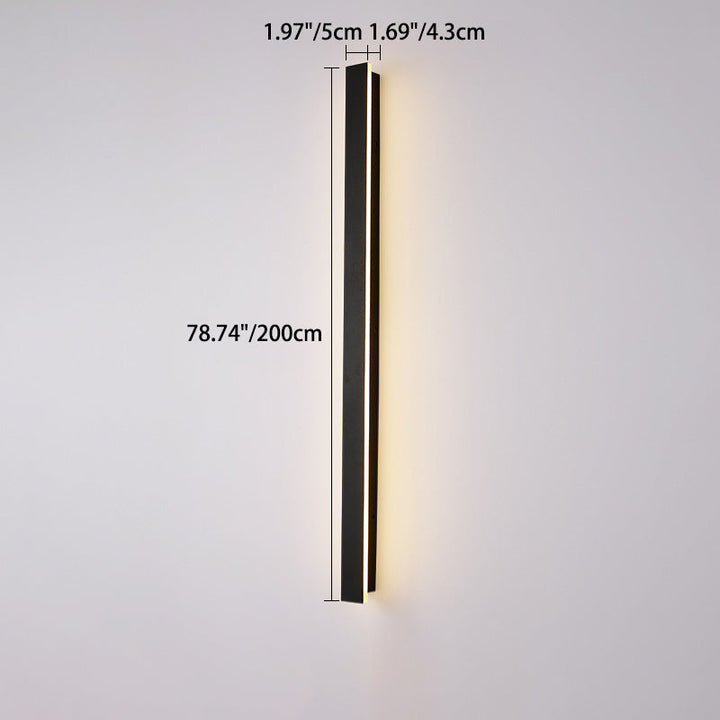 Moderne minimalistisk lang rektangulær aluminium akryl LED vegglampe for hage | Luvikno