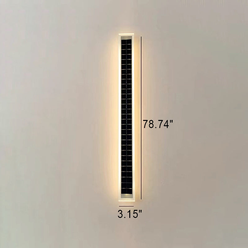 Minimalist Utendørs Solrektangulær Strip Vanntett Patio LED Vegglampe | Luvikno