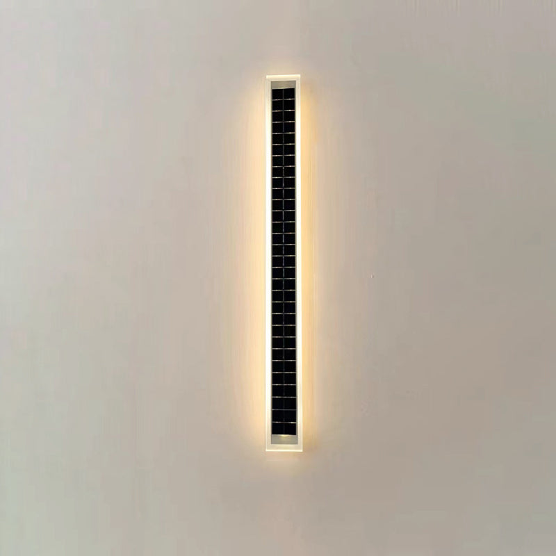 Minimalist Utendørs Solrektangulær Strip Vanntett Patio LED Vegglampe | Luvikno