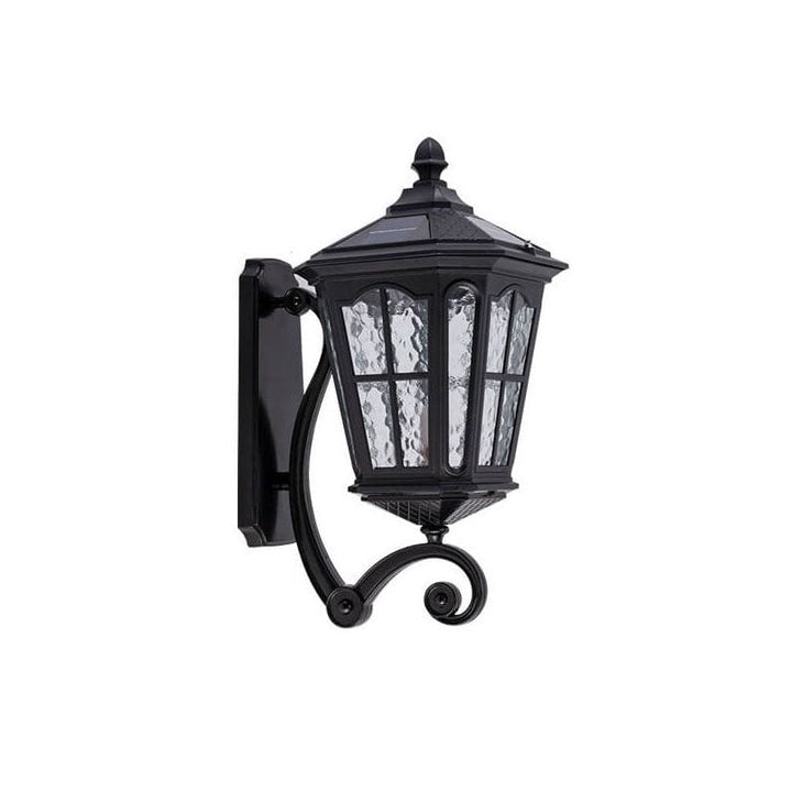 Europeisk sol utendørs lanterne aluminium glass vanntett 1-lykt vegg lampe | Luvikno