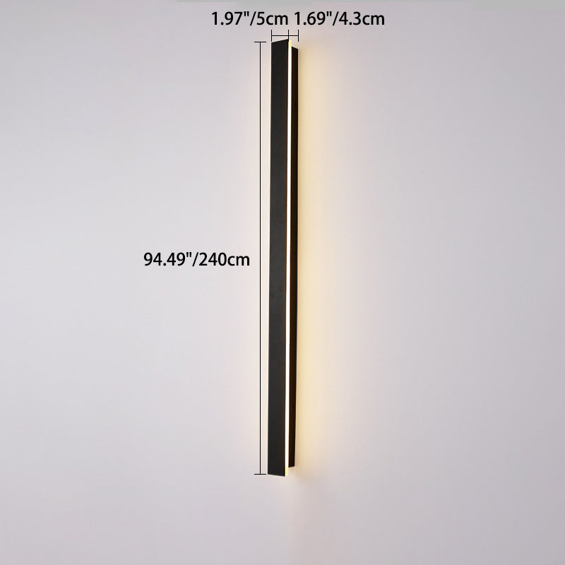Moderne minimalistisk lang rektangulær aluminium akryl LED vegglampe for hage | Luvikno