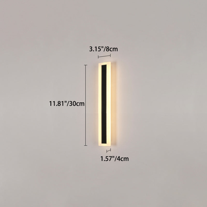Moderne minimalistisk lang rektangulær aluminium akryl LED vegglampe for hage | Luvikno