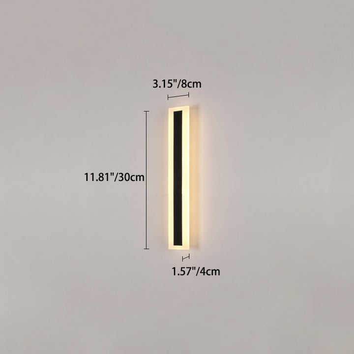 Moderne minimalistisk lang rektangulær aluminium akryl LED vegglampe for hage | Luvikno