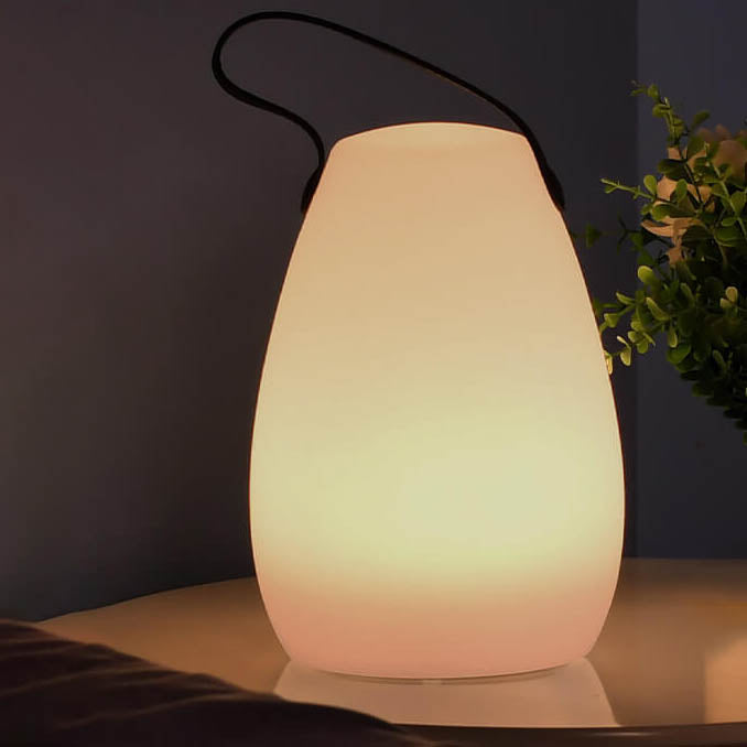 Moderne Enkelhet Plast Rund Kvadratisk Hånd LED Bordlampe For Utendørs Terrasse | Luvikno