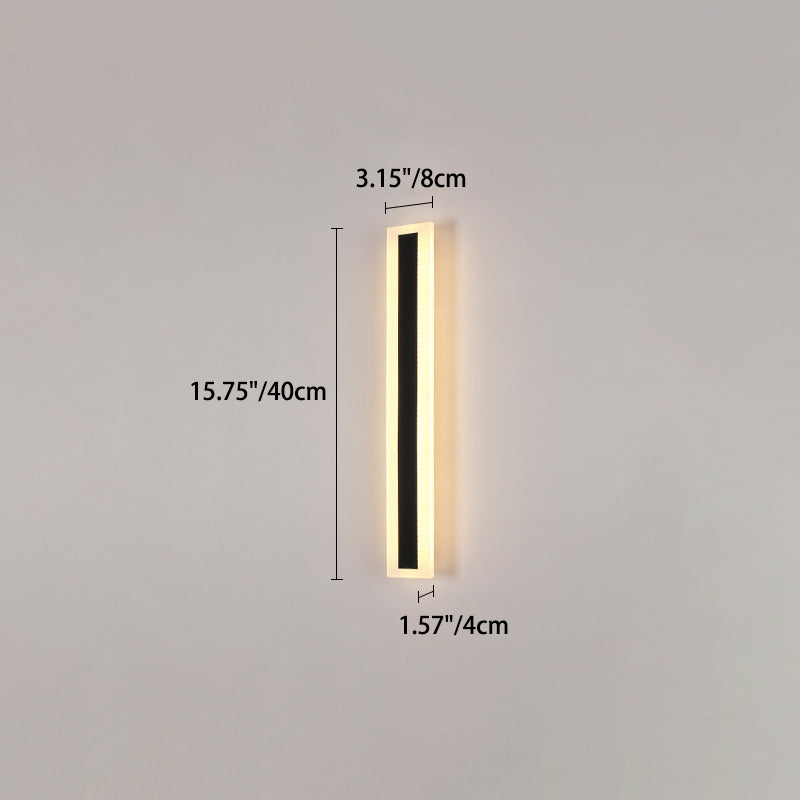 Moderne minimalistisk lang rektangulær aluminium akryl LED vegglampe for hage | Luvikno