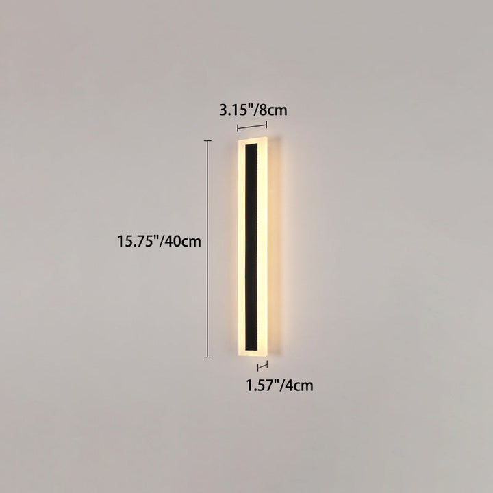 Moderne minimalistisk lang rektangulær aluminium akryl LED vegglampe for hage | Luvikno