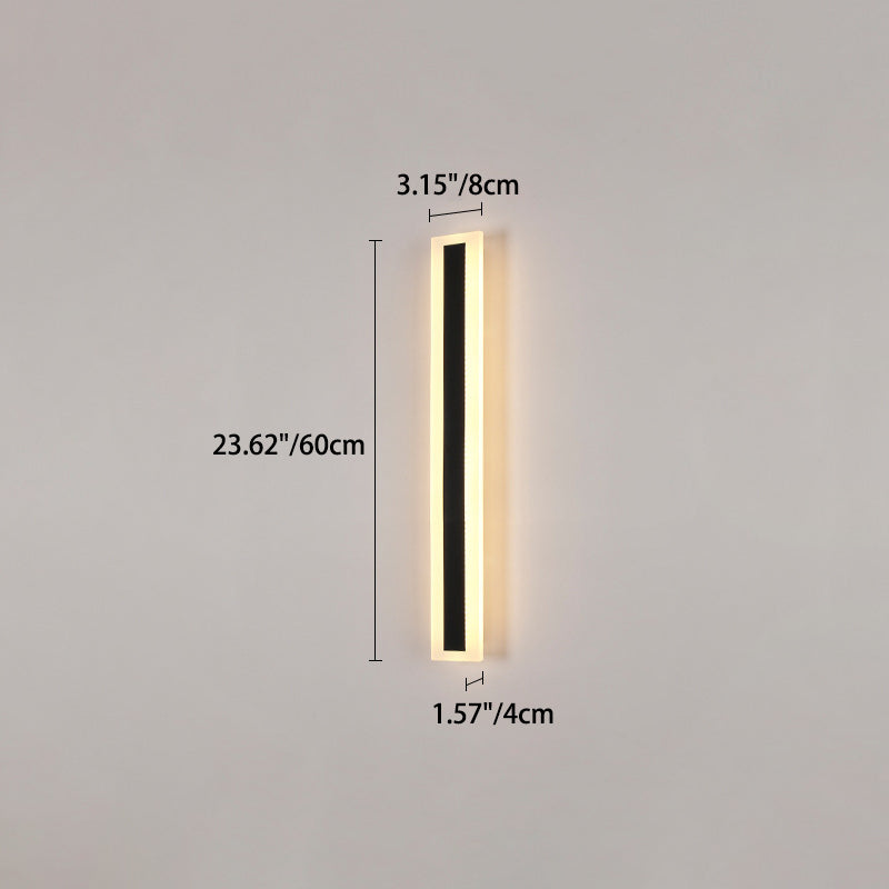Moderne minimalistisk lang rektangulær aluminium akryl LED vegglampe for hage | Luvikno