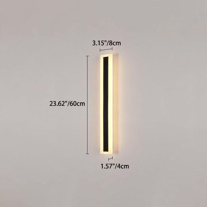 Moderne minimalistisk lang rektangulær aluminium akryl LED vegglampe for hage | Luvikno