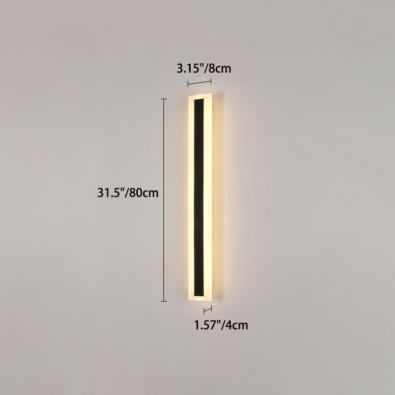 Moderne minimalistisk lang rektangulær aluminium akryl LED vegglampe for hage | Luvikno