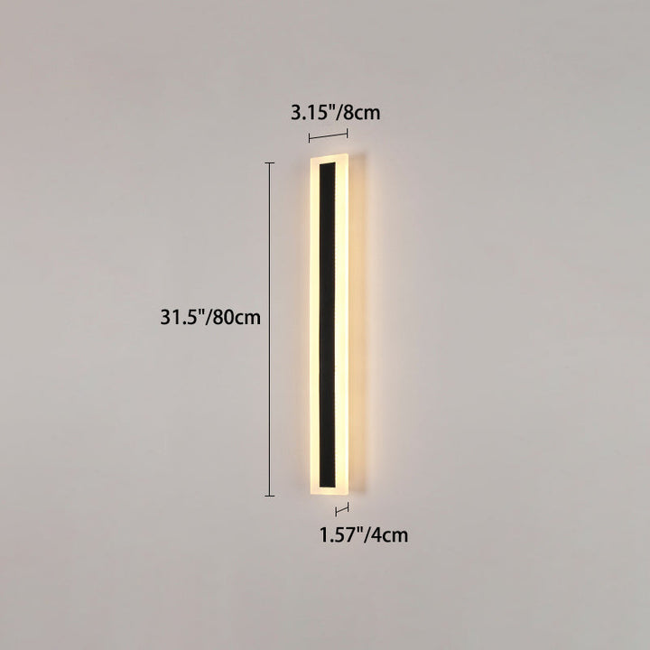 Moderne minimalistisk lang rektangulær aluminium akryl LED vegglampe for hage | Luvikno