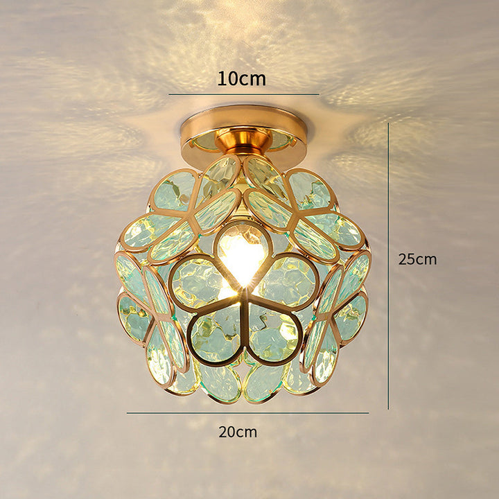 Kunstnerisk Glass Ceiling Lamp med Blomsterdesign - FlowerHall | Luvikno