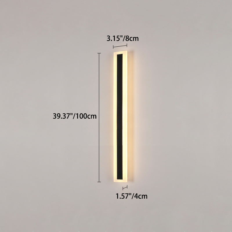 Moderne minimalistisk lang rektangulær aluminium akryl LED vegglampe for hage | Luvikno