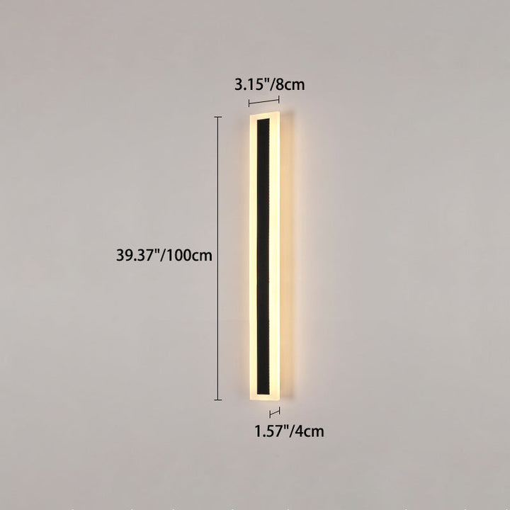 Moderne minimalistisk lang rektangulær aluminium akryl LED vegglampe for hage | Luvikno