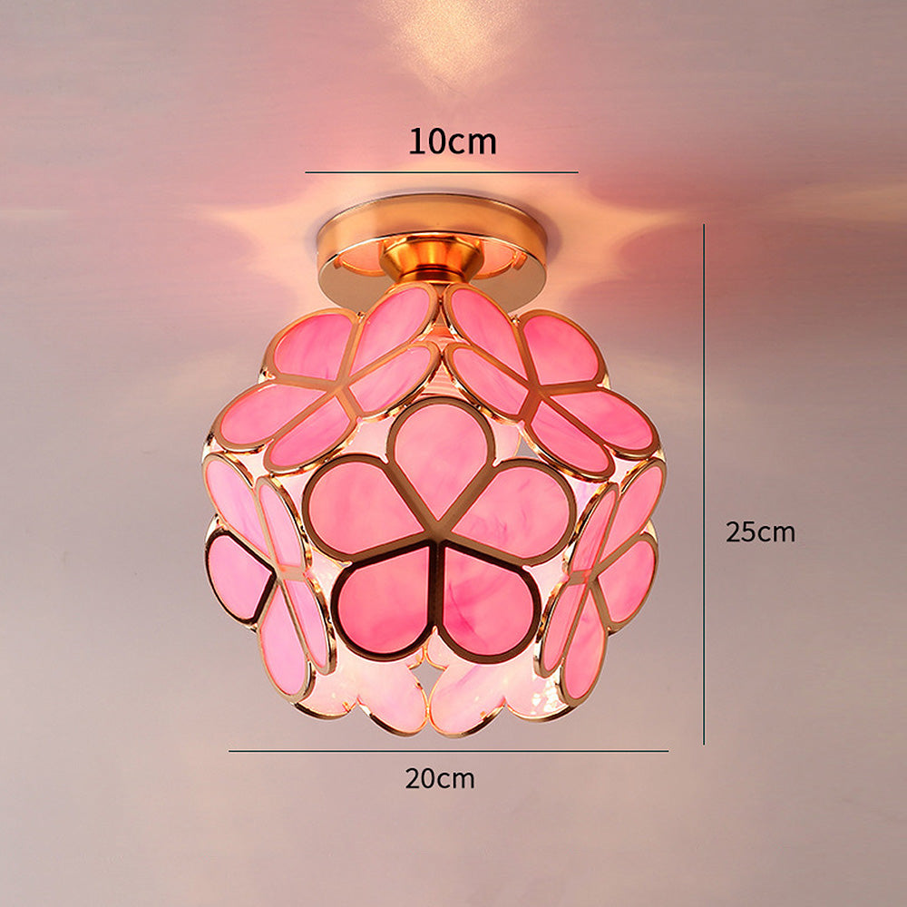 Kunstnerisk Glass Ceiling Lamp med Blomsterdesign - FlowerHall | Luvikno