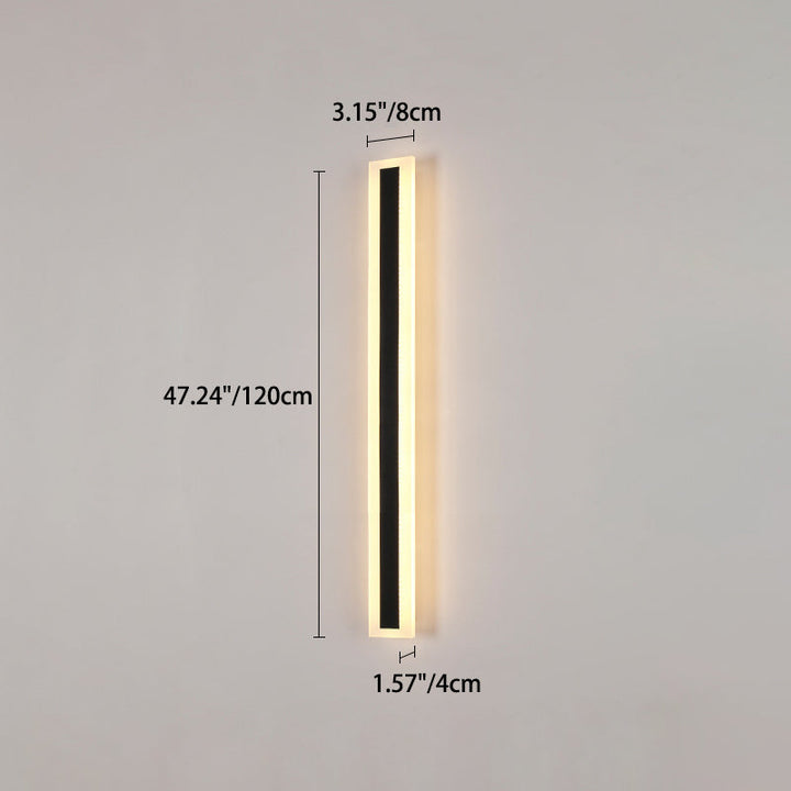 Moderne minimalistisk lang rektangulær aluminium akryl LED vegglampe for hage | Luvikno