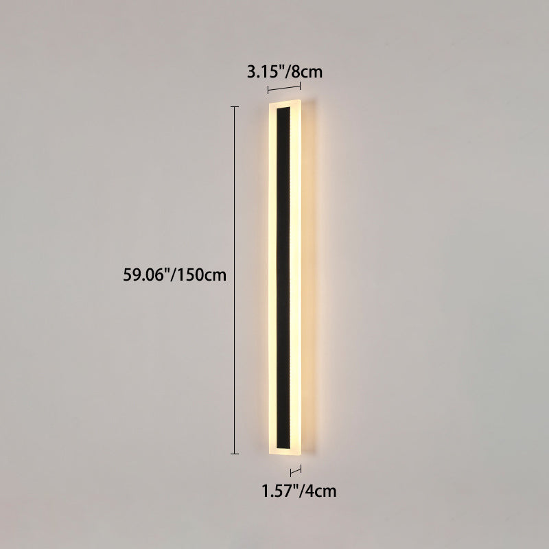 Moderne minimalistisk lang rektangulær aluminium akryl LED vegglampe for hage | Luvikno