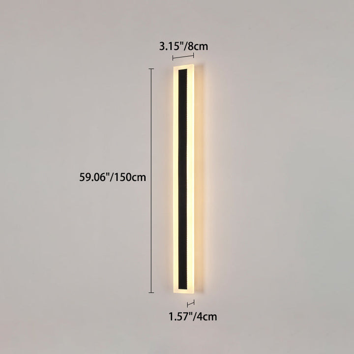 Moderne minimalistisk lang rektangulær aluminium akryl LED vegglampe for hage | Luvikno