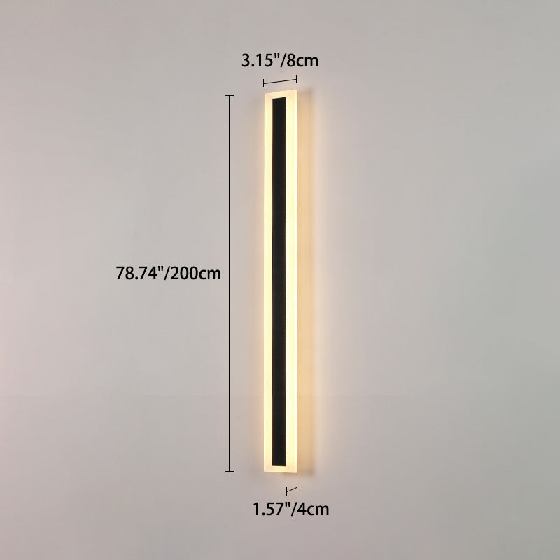 Moderne minimalistisk lang rektangulær aluminium akryl LED vegglampe for hage | Luvikno