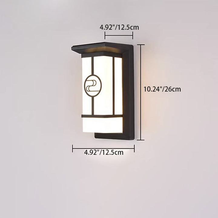 Moderne Industriell Kuboid Aluminium Akryl LED Vanntett Utendørs Vegglampe For Utendørs Patio | Luvikno