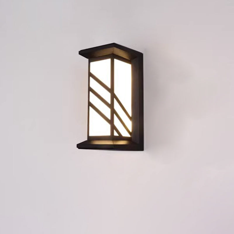 Moderne Industriell Kuboid Aluminium Akryl LED Vanntett Utendørs Vegglampe For Utendørs Patio | Luvikno