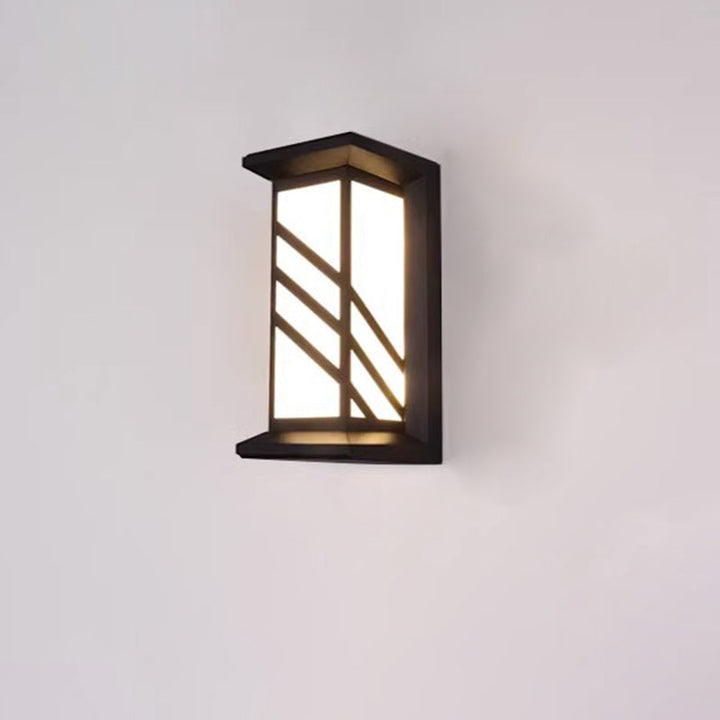 Moderne Industriell Kuboid Aluminium Akryl LED Vanntett Utendørs Vegglampe For Utendørs Patio | Luvikno