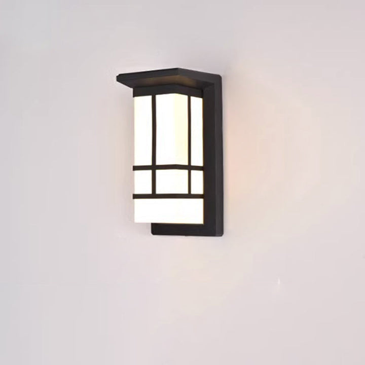 Moderne Industriell Kuboid Aluminium Akryl LED Vanntett Utendørs Vegglampe For Utendørs Patio | Luvikno