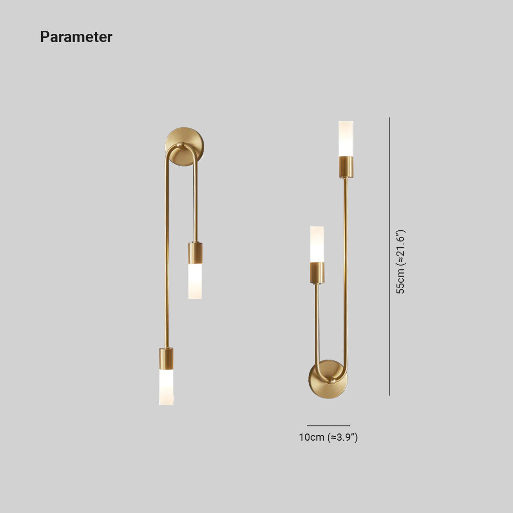 Moderne LED Vegglampe Gull – Slim 2-lys Stikk Vegglampe for Stue og Soverom | Luvikno