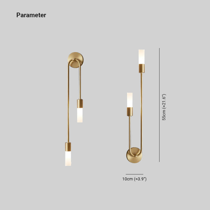 Moderne LED Vegglampe Gull – Slim 2-lys Stikk Vegglampe for Stue og Soverom | Luvikno