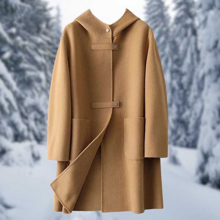 Luvik | Reversibel cashmere frakk med hette