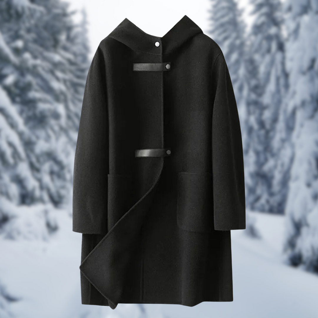 Luvik | Reversibel cashmere frakk med hette
