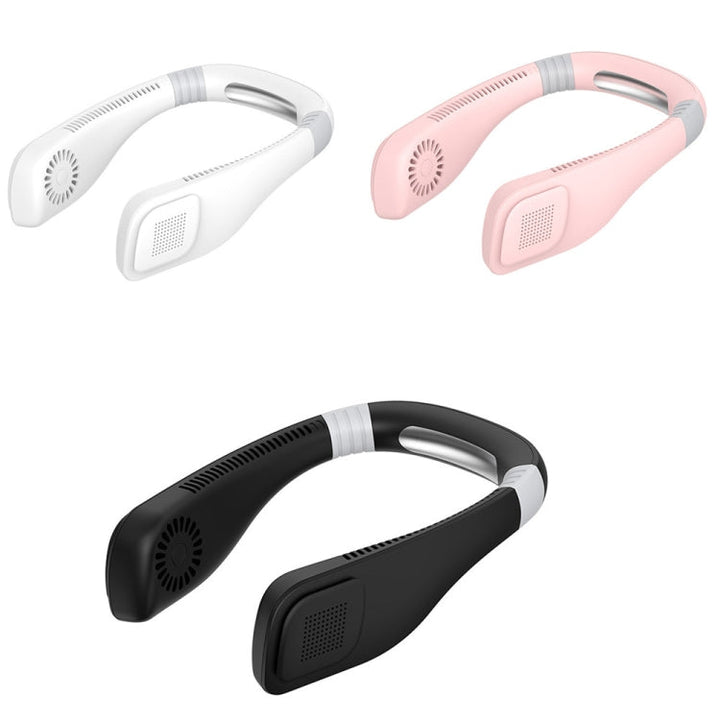 Håndfri Mini USB Nakke Vifte - Oppladbar Bærbar Hodetelefon Design Bærbar Nakkerem Vifte, 3 Nivå Luftstrøm, 360 Grad Gratis Rotasjon Perfekt for Sport, Kontor og Utendørs (Hvit) | Luvikno