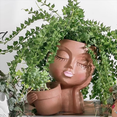 Chic Dual Face Hodeplanter for Innendørs og Utendørs Bruk Luvikno