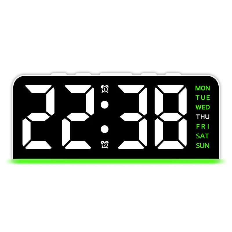 Moderne LED All Week Display Nattlampe Vekkerklokke | Luvikno