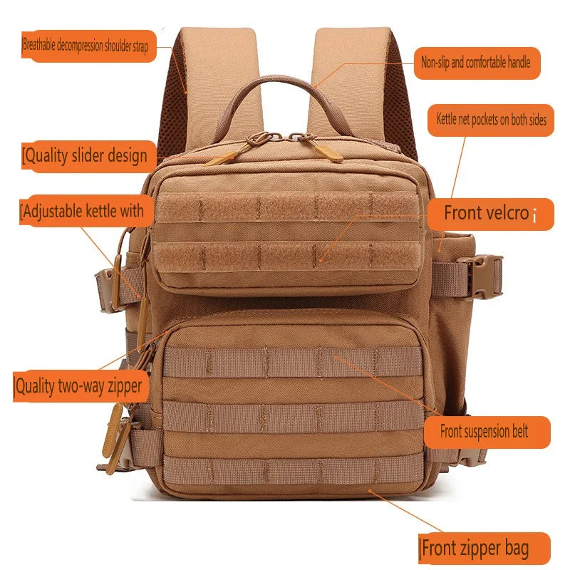 Luvikno | Tactivo Mini-Ryggsekk 9L | MOLLE-Utendørs Ryggsekk | Kompakt & Holdbar | For Fotturer, Camping & EDC
